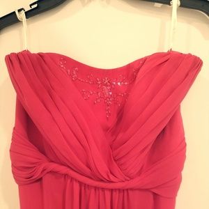 David's Bridal Pink Strapless Dress